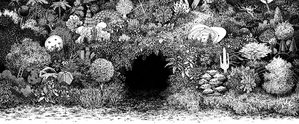 Andamento prelúdico IV, 2009, caneta sobre papel, 480mm x 250mm © Daniel Silvestre da Silva